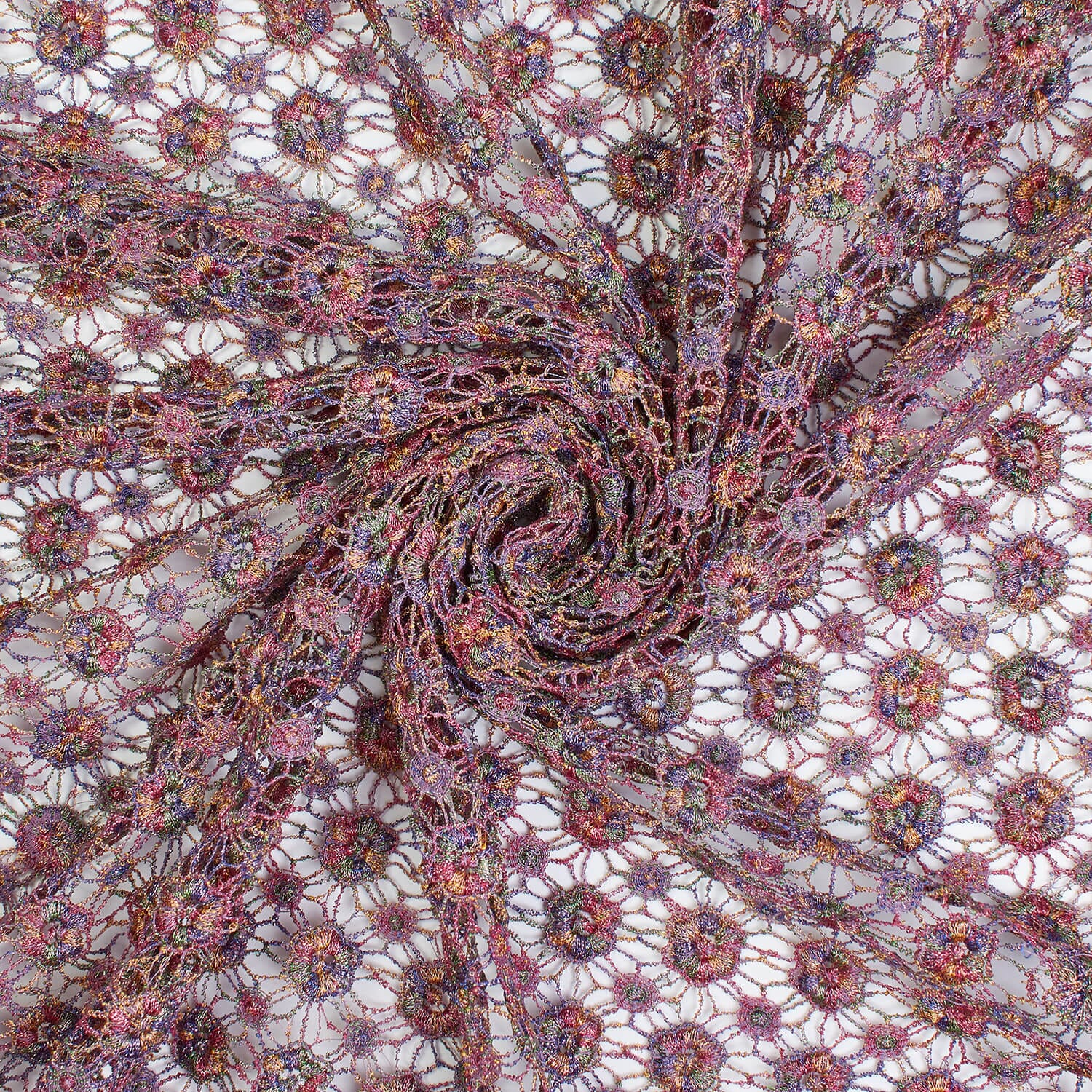 Multi-Color Metallic Yarn Chemical Lace - Image 4