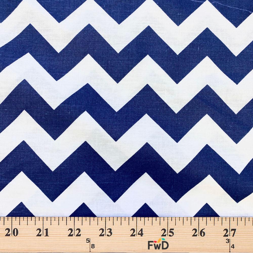 Navy Classic Chevron Printed Cotton - Image 3