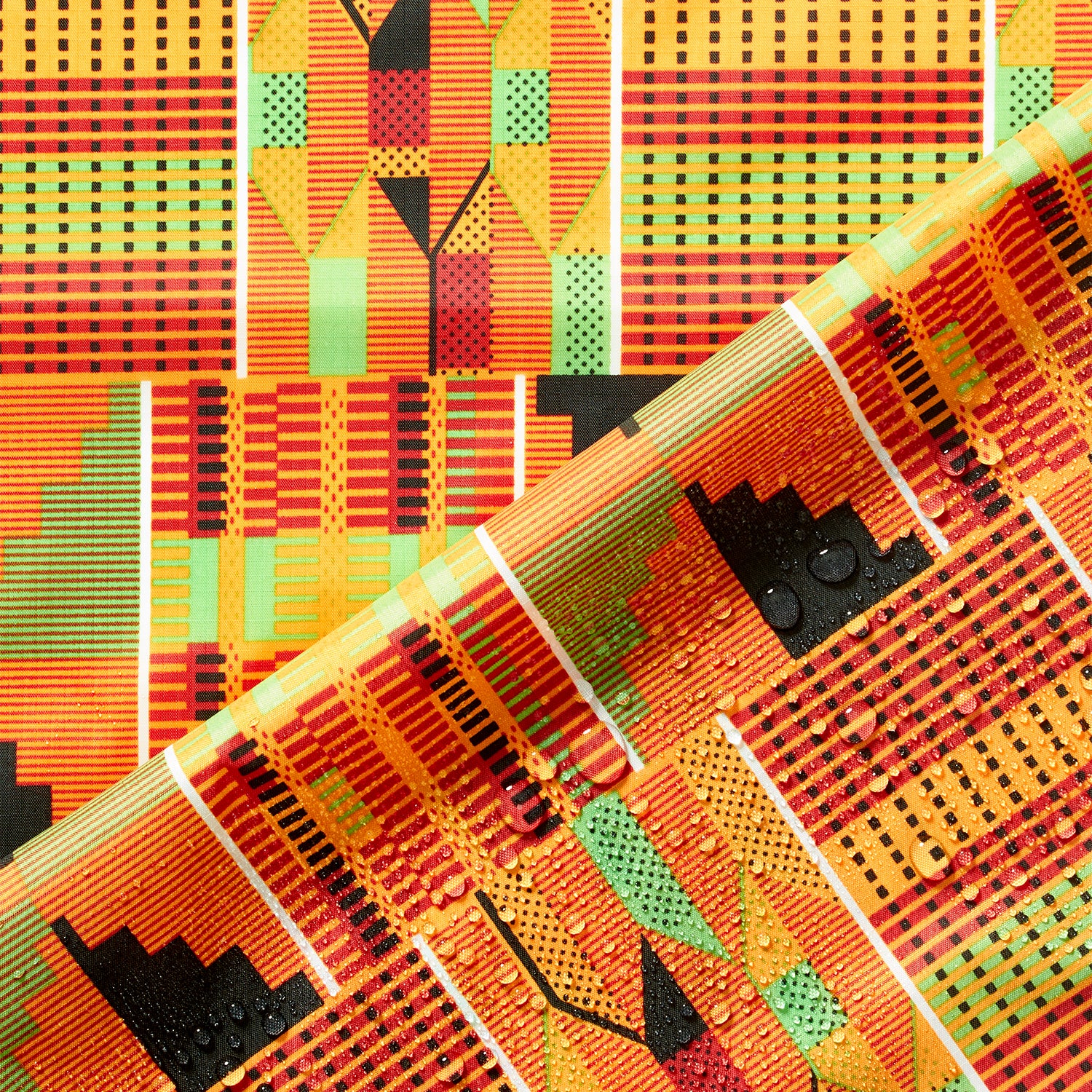 Ottertex® Printed Nylon Ripstop - Kente - Waterproof (PU Coated) & Water Repellent (DWR) - 70D, 2.2 oz - Image 6