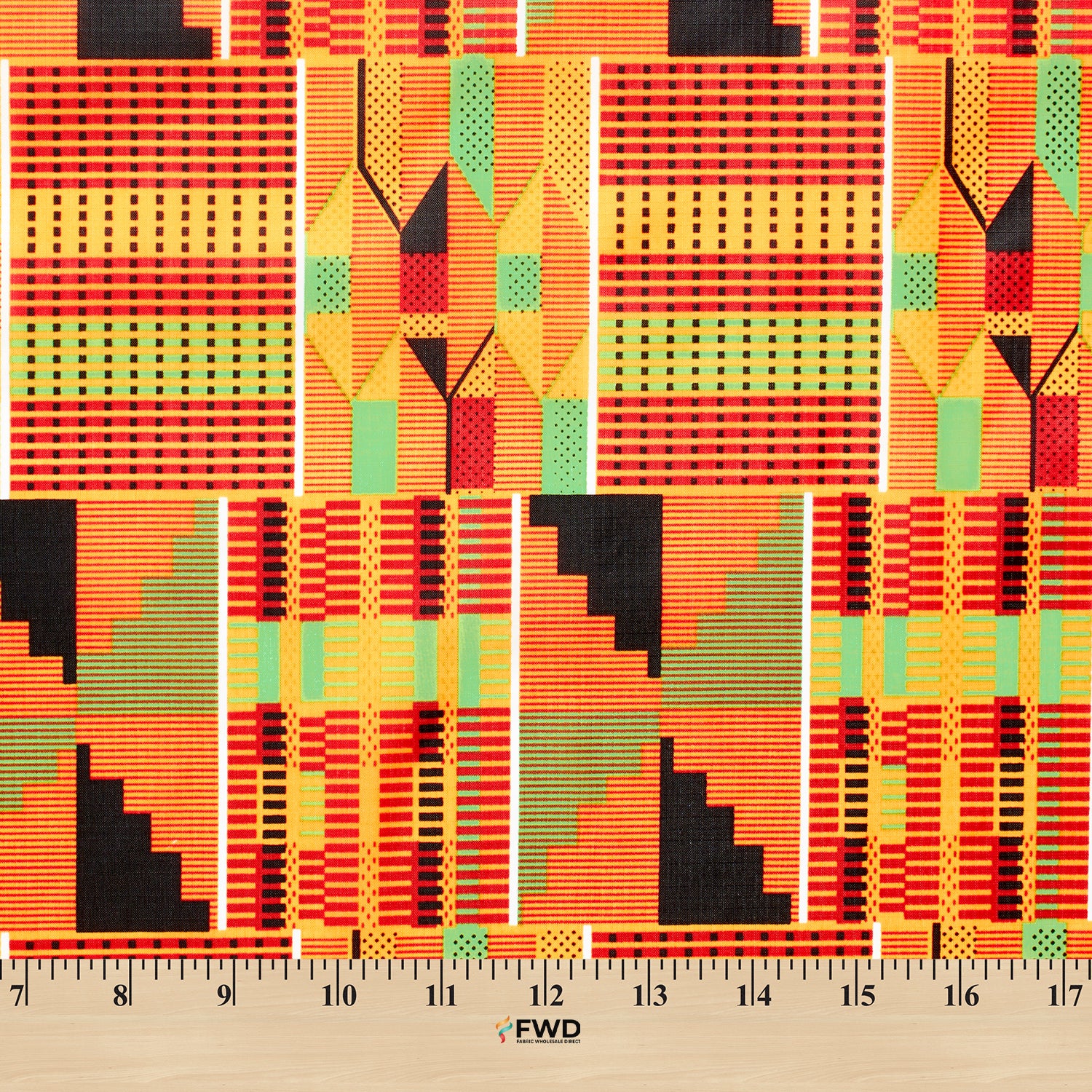 Ottertex® Printed Nylon Ripstop - Kente - Waterproof (PU Coated) & Water Repellent (DWR) - 70D, 2.2 oz - Image 7