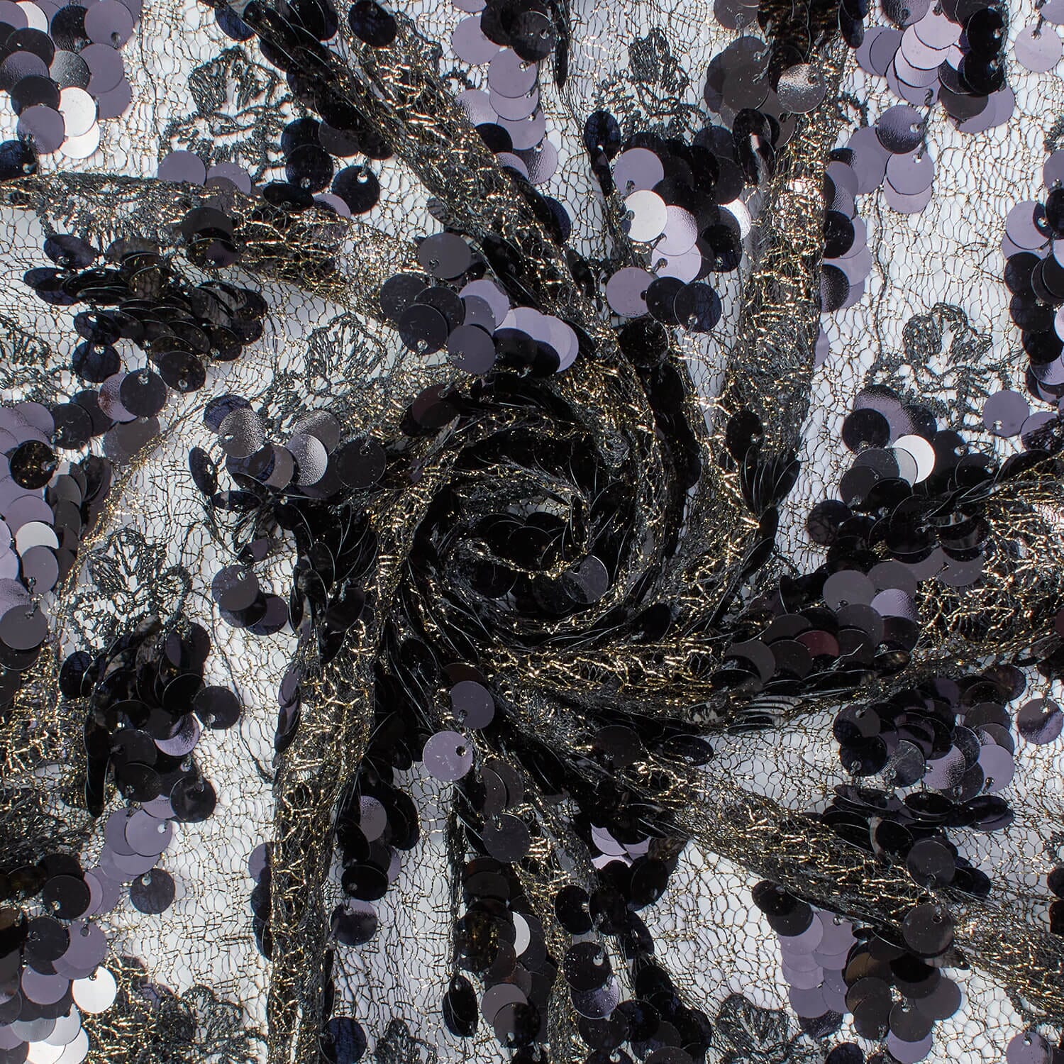 Paillette Sequins On Metallic Chemical Mesh - Image 2