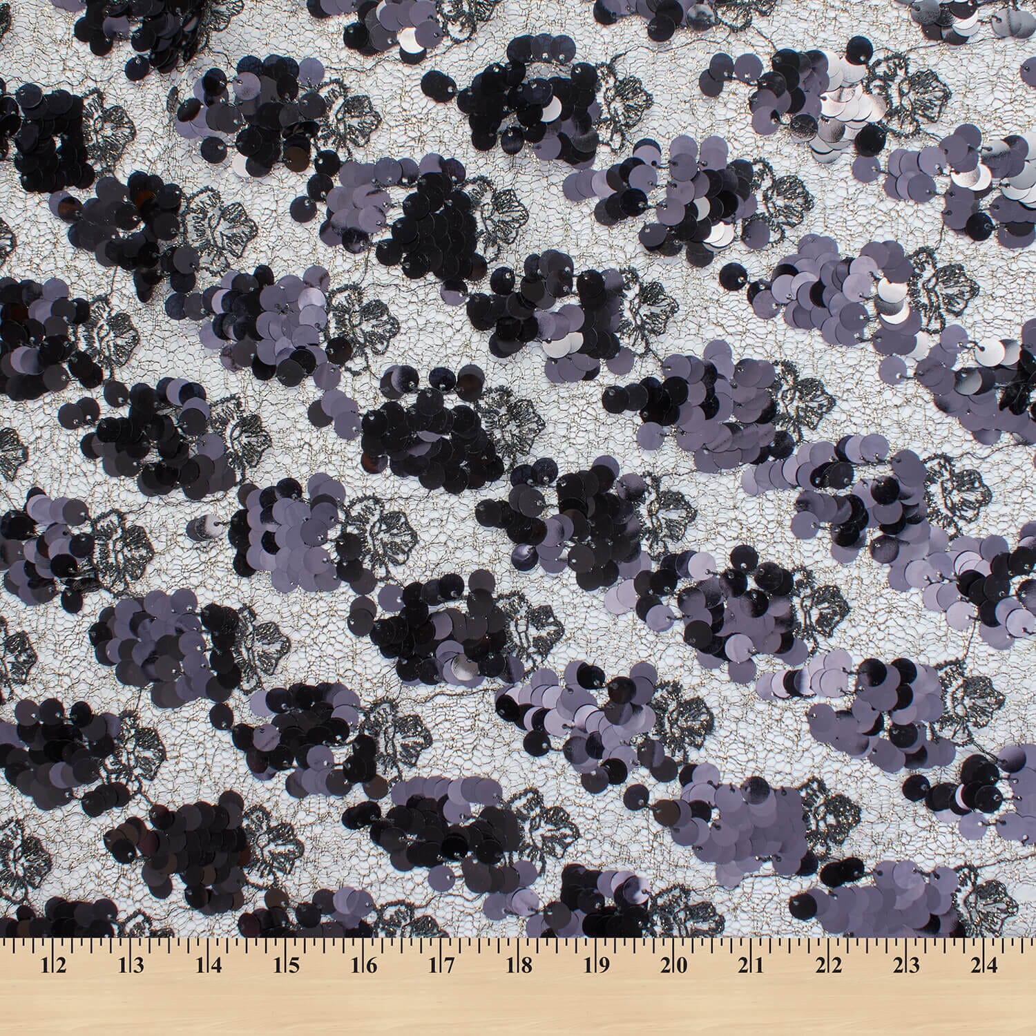 Paillette Sequins On Metallic Chemical Mesh - Image 3