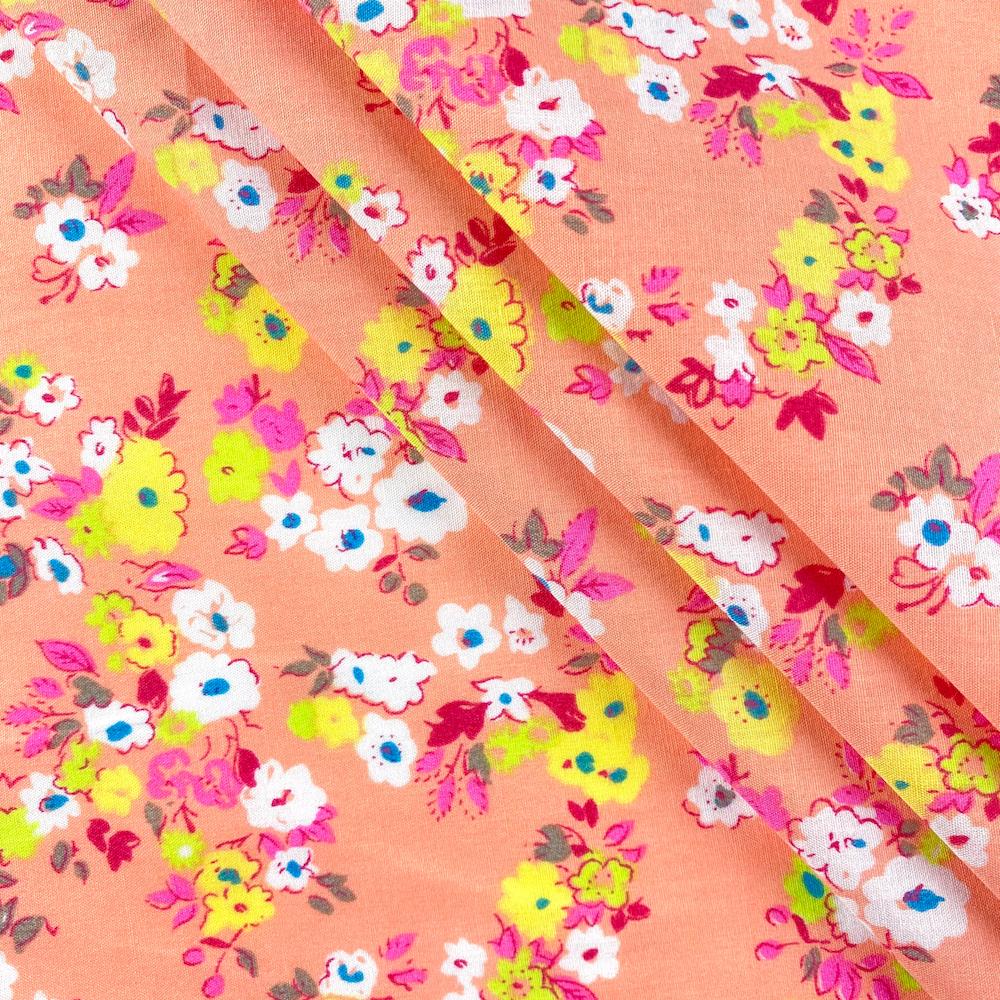 Peach Heather Garden Print Broadcloth - Image 2