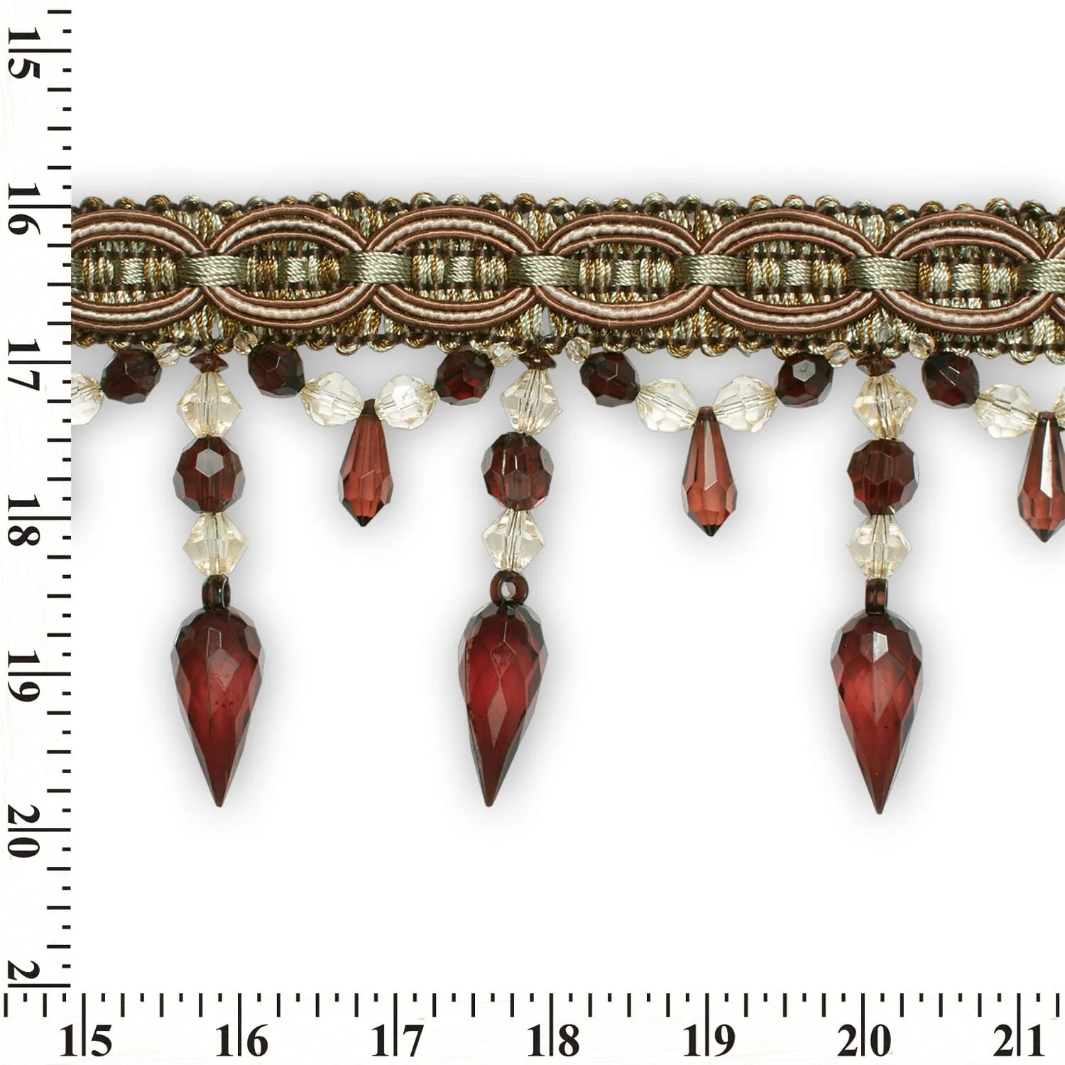 Pear Drop Beaded Rhinestone Tassel Fringe Trim - Image 16