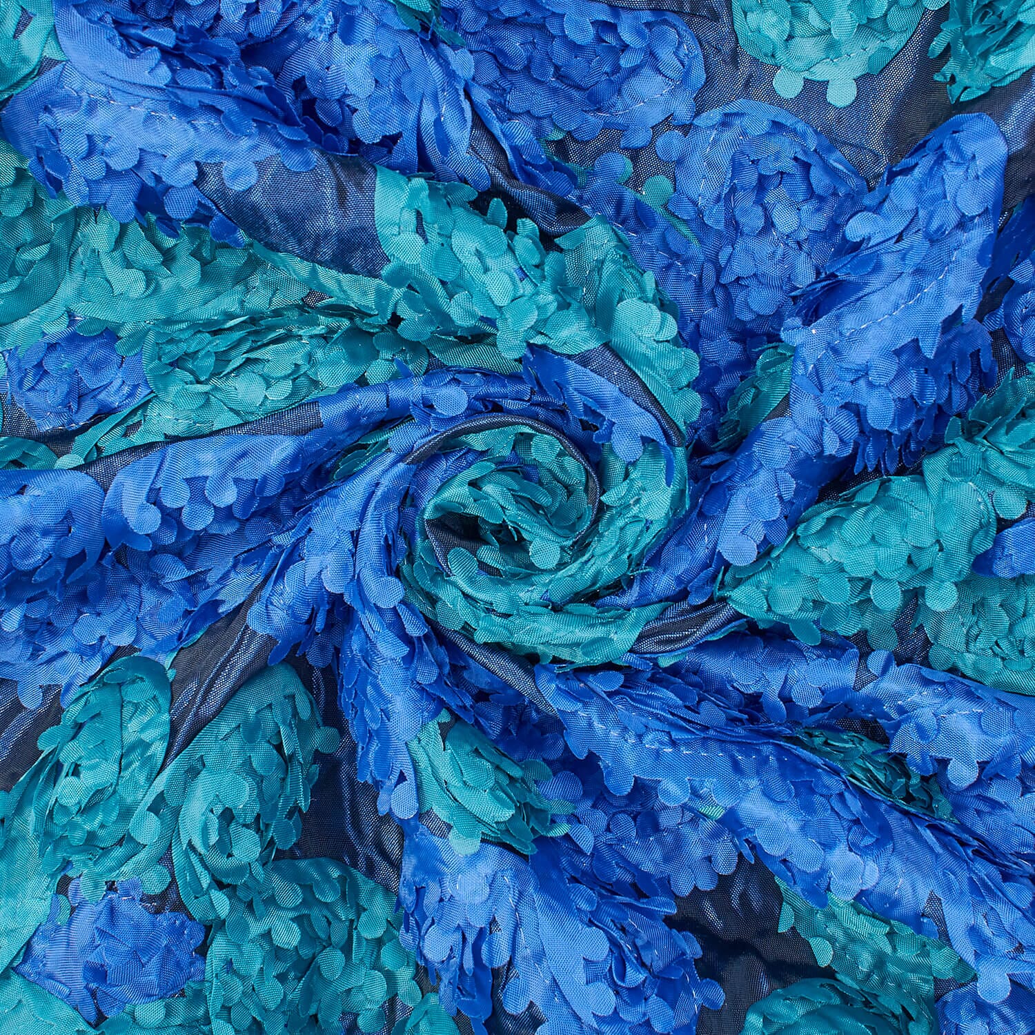 Pinked Edge Taffeta Rosette On Mesh - Image 3