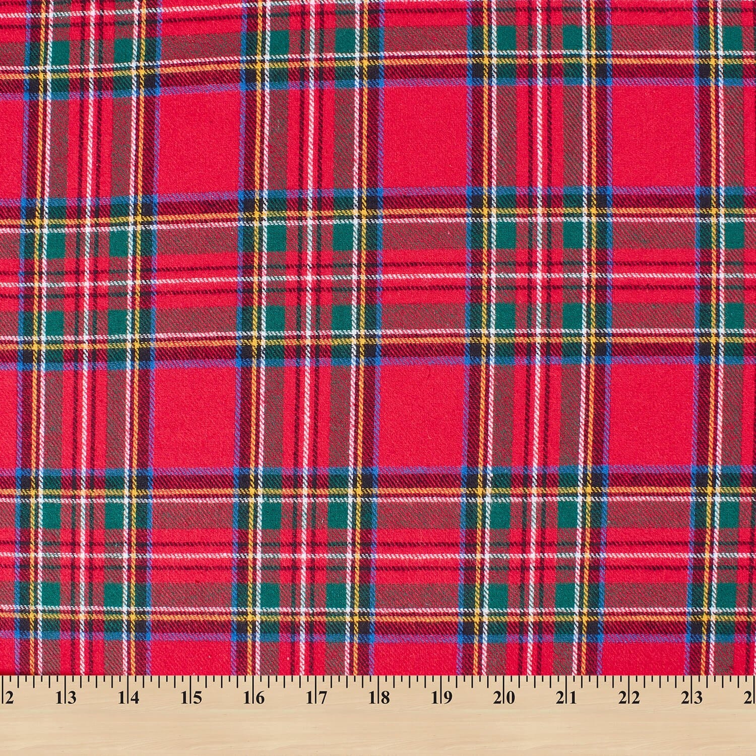 Red Tartan Plaid Yarn Dyed Brushed Cotton Flannel - Image 3