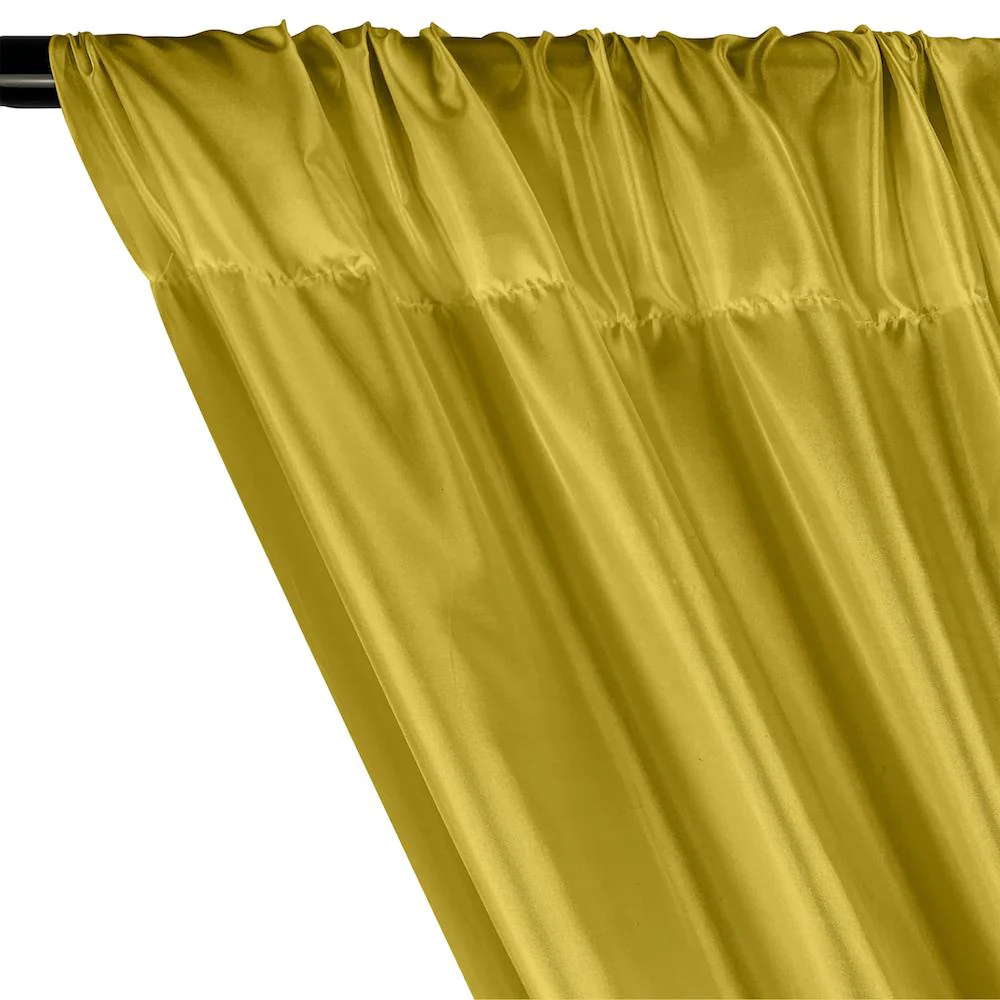 Poly China Silk Lining Rod Pocket Curtains - Olive - Image 2