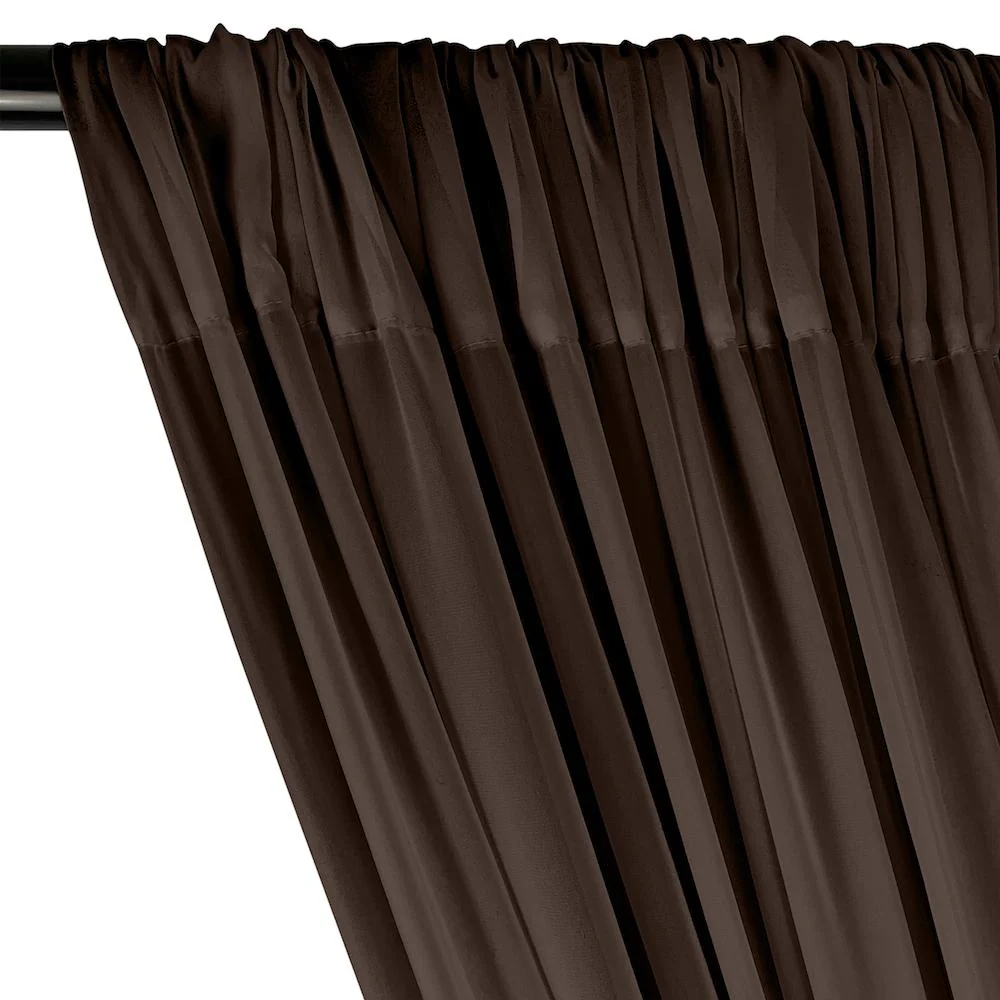 Polyester Chiffon Rod Pocket Curtains - Brown - Image 2