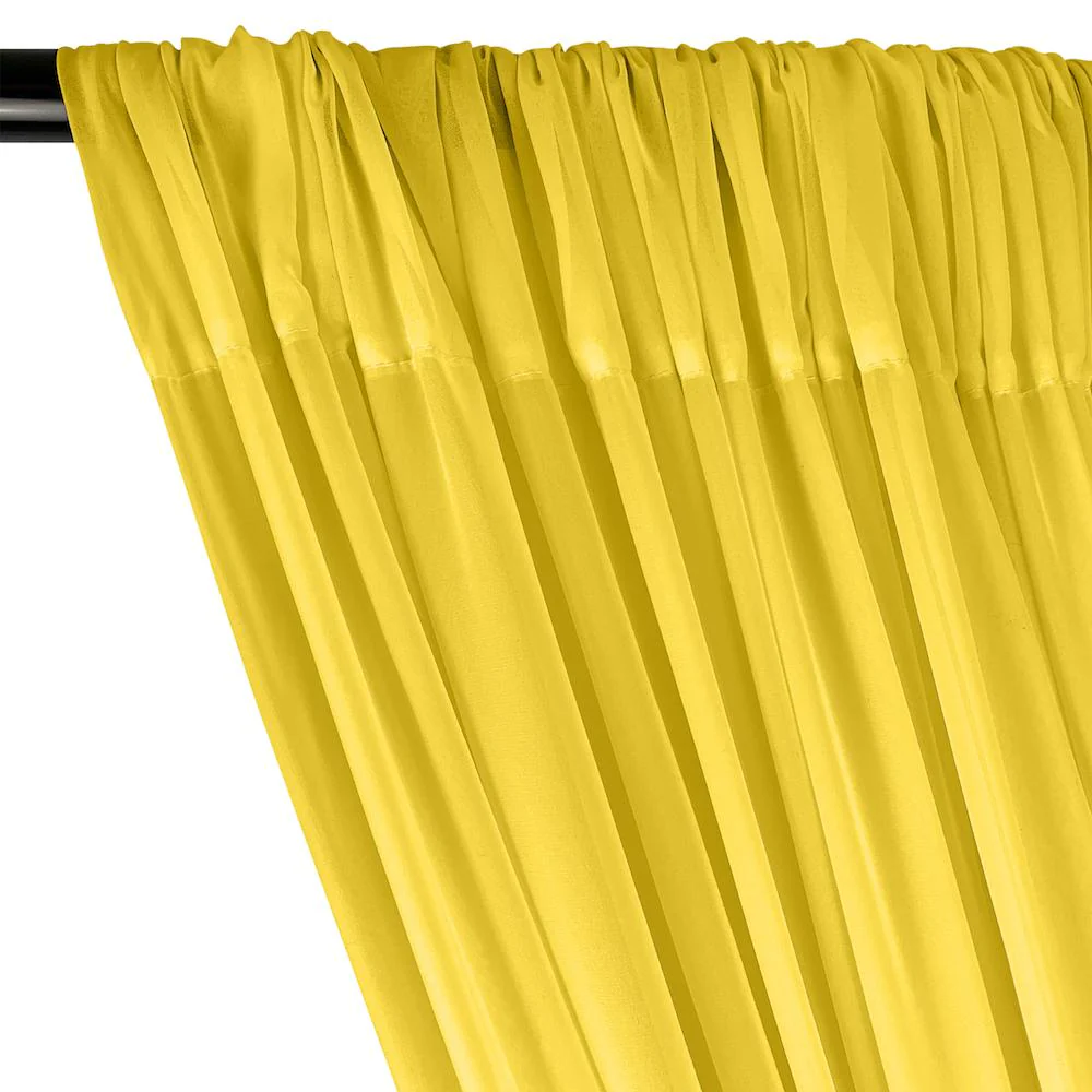 Polyester Chiffon Rod Pocket Curtains - Neon Yellow - Image 2