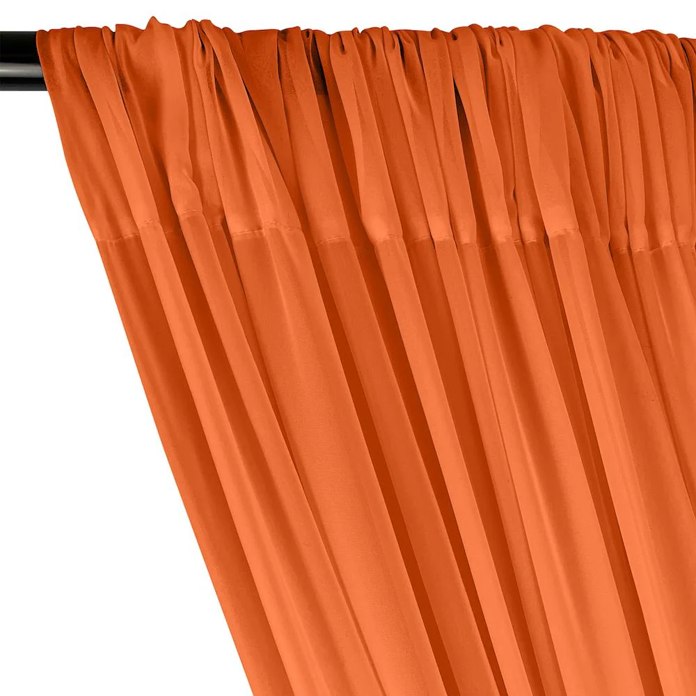 Polyester Chiffon Rod Pocket Curtains - Orange - Image 2
