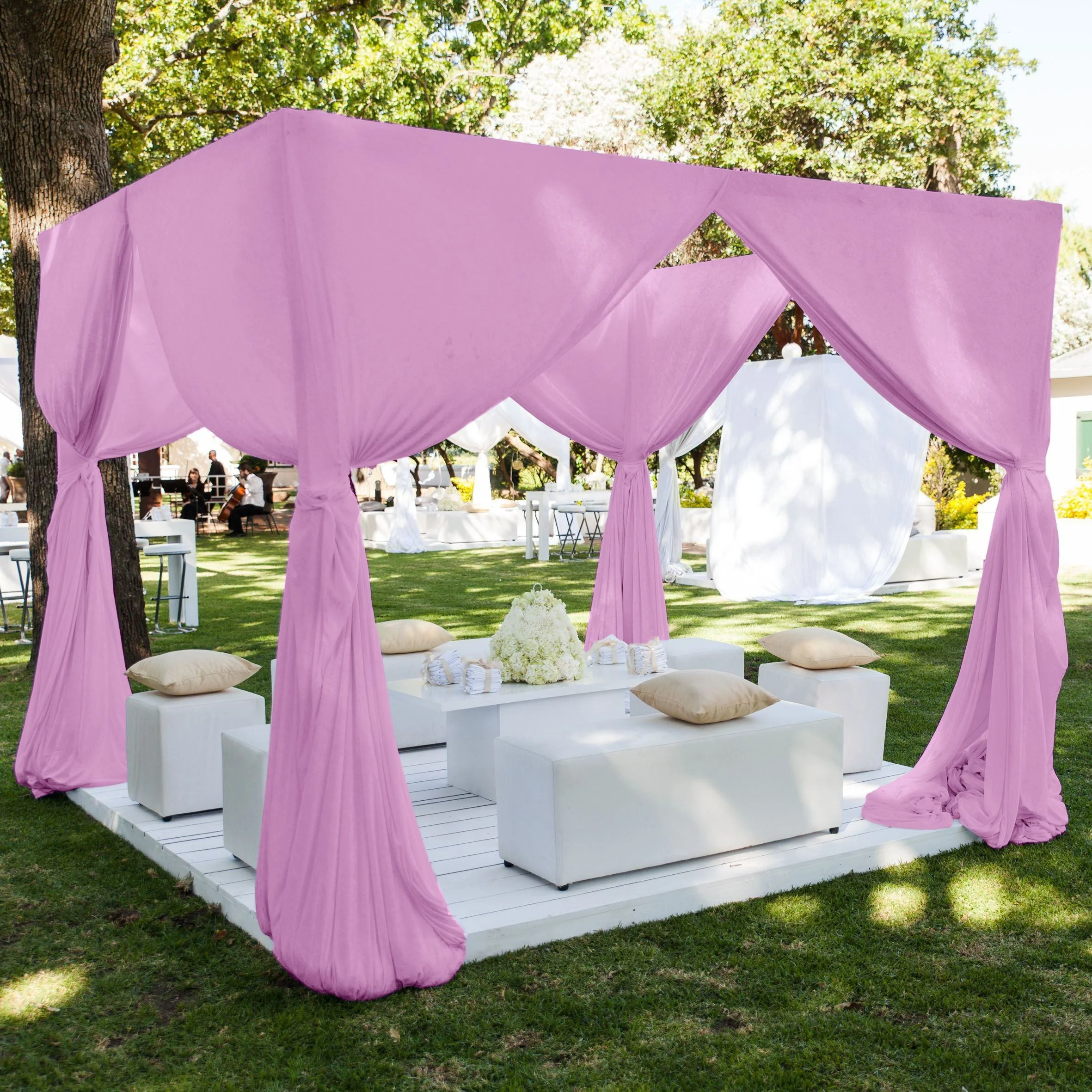 Polyester Chiffon Rod Pocket Curtains - Orchid - Image 3