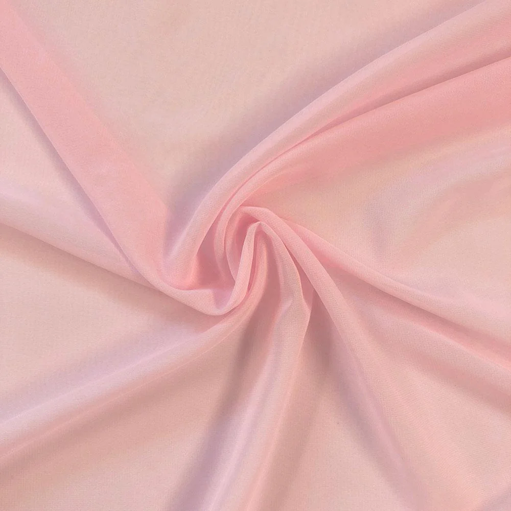 Polyester Chiffon Rod Pocket Curtains - Pink - Image 4