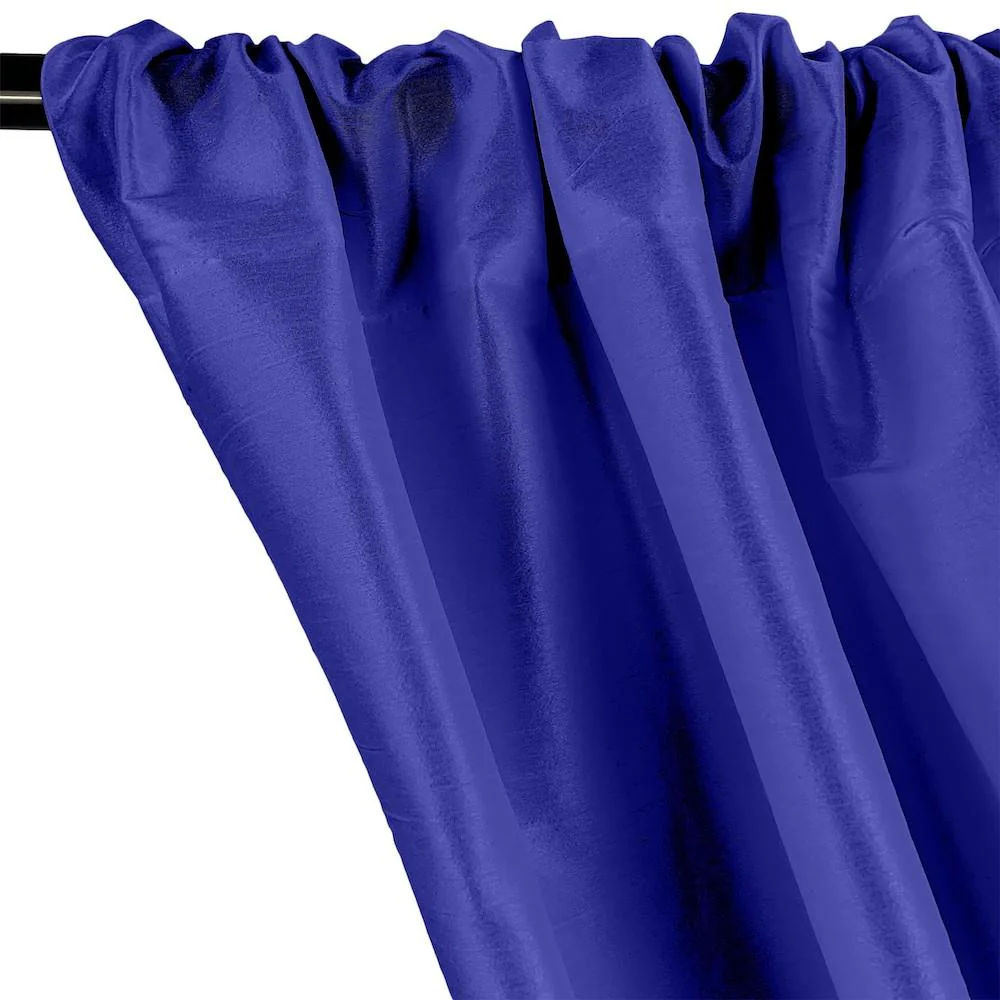 Polyester Dupioni Rod Pocket Curtains - Royal Blue 163 - Image 2
