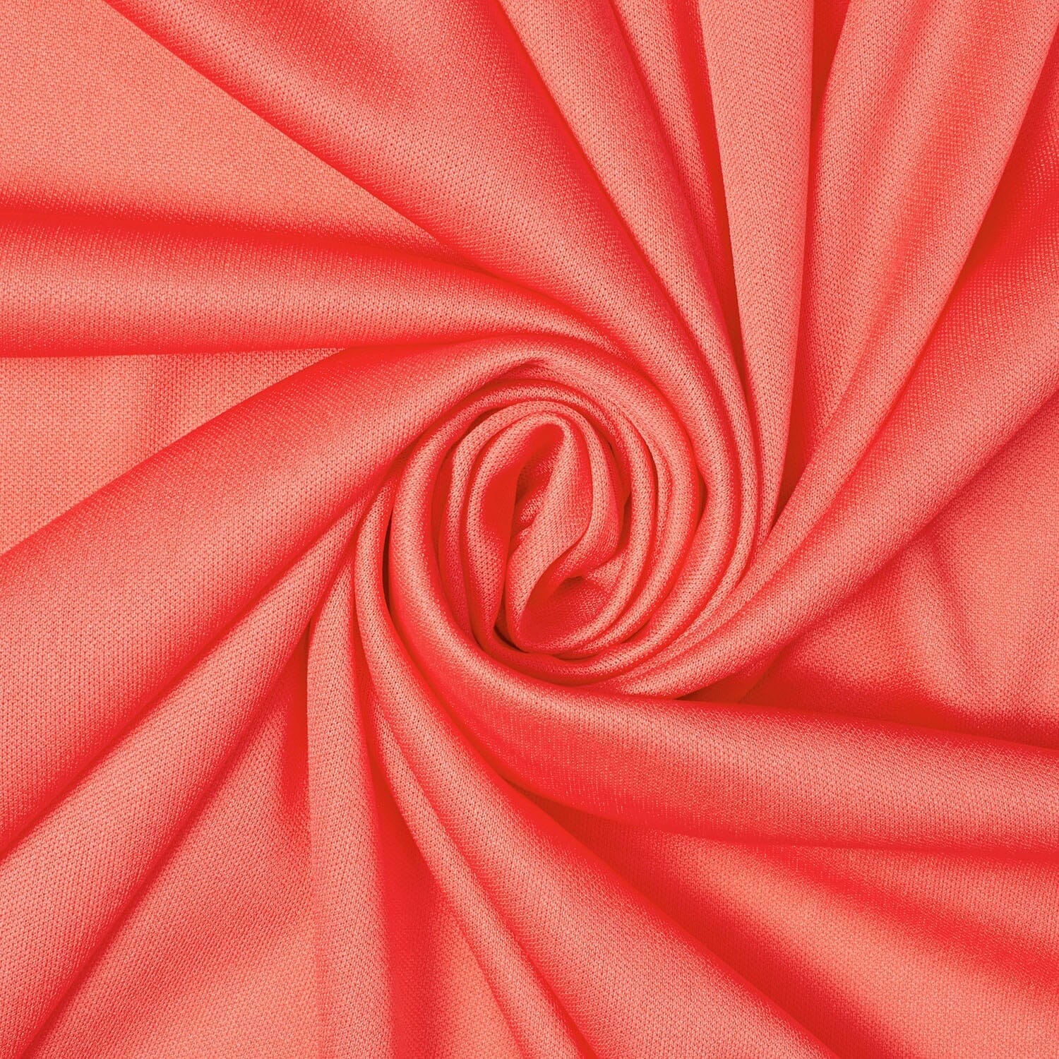 Polyester Interlock Knit Lining Rod Pocket Curtains - Coral - Image 3