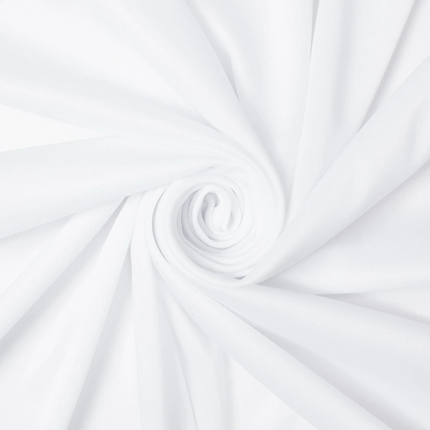 Polyester Interlock Knit Lining Rod Pocket Curtains - White - Image 3