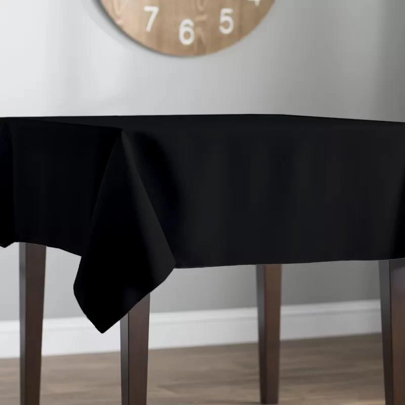 Polyester Poplin Rectangular Table Cloth Covers (60 Inch) - Black - Image 2