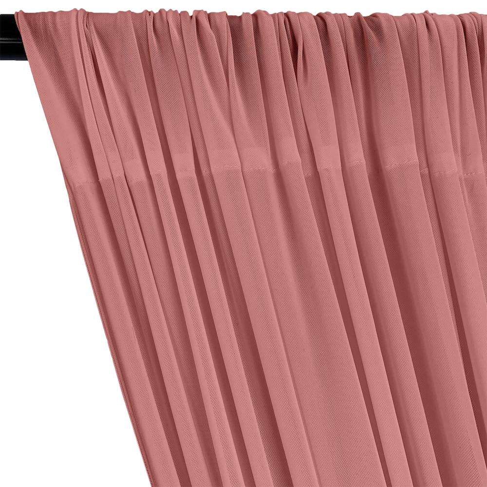 Power Mesh Rod Pocket Curtains - Dusty Rose - Image 2