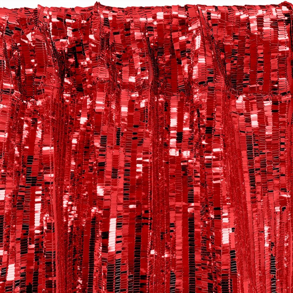 Rectangle Piano Sequins Rod Pocket Curtains - Red - Image 3