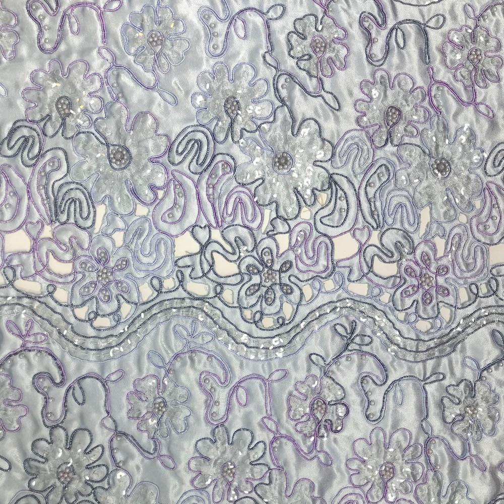 Satin Corded Lace With Beads & Sequins - Image 8