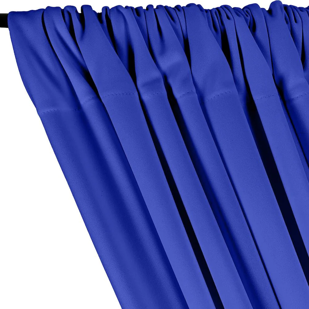 Scuba Double Knit Rod Pocket Curtains - Royal Blue - Image 2