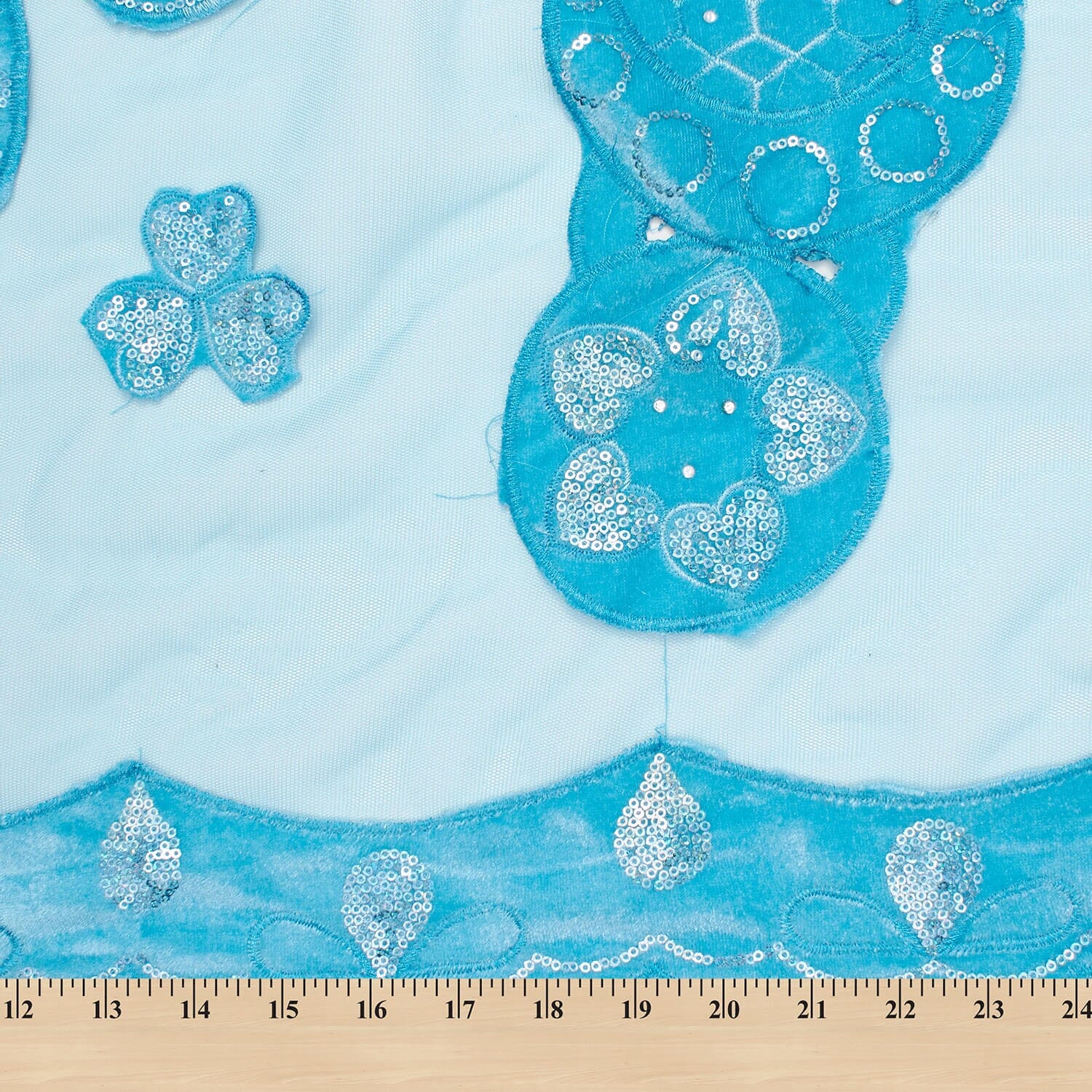 Sequined Velvet Hearts On Mesh - Image 3