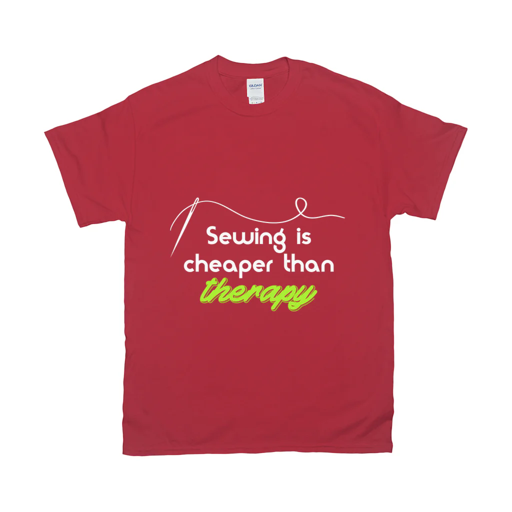 Sewing Is Cheaper Than Therapy Tee - Image 4