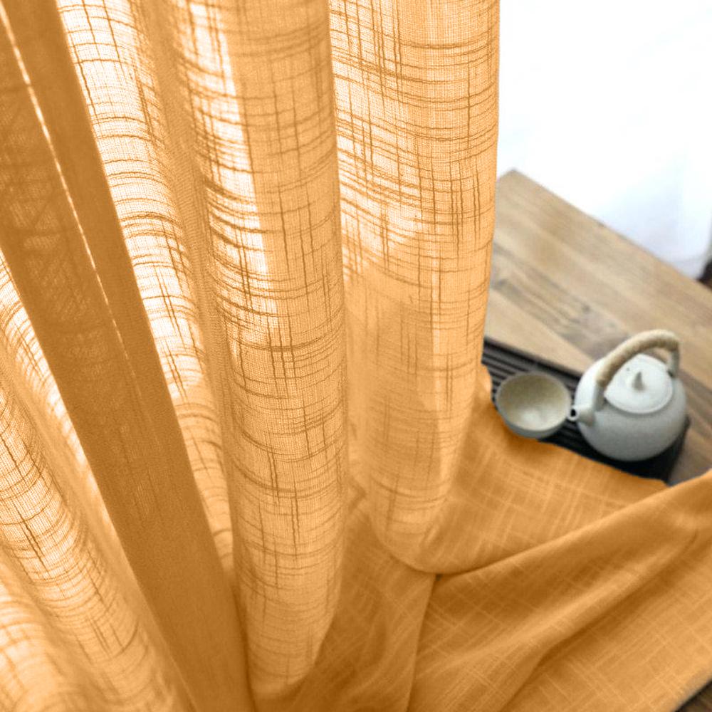 Gasa Sheer Voile Rod Pocket Curtains - Gold - Image 2