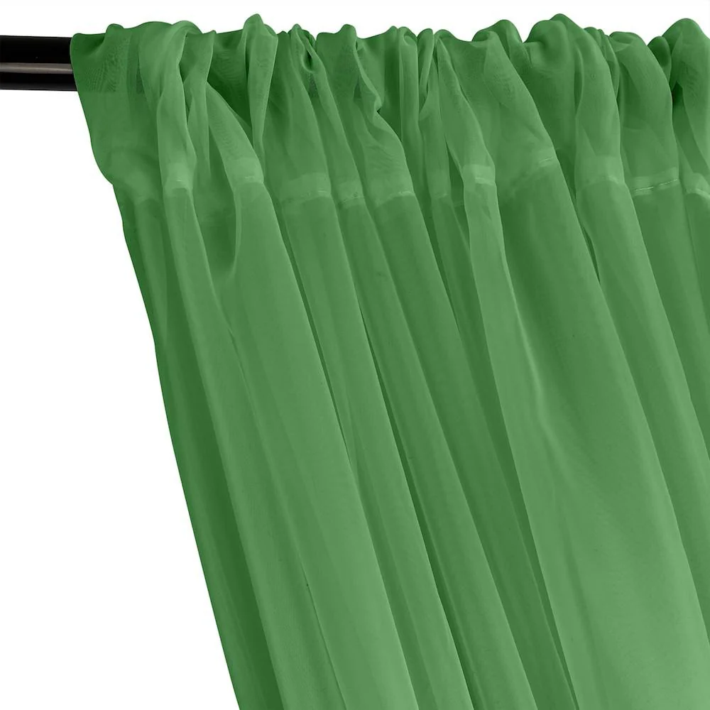 Sheer Voile Rod Pocket Curtains - Kelly Green - Image 2