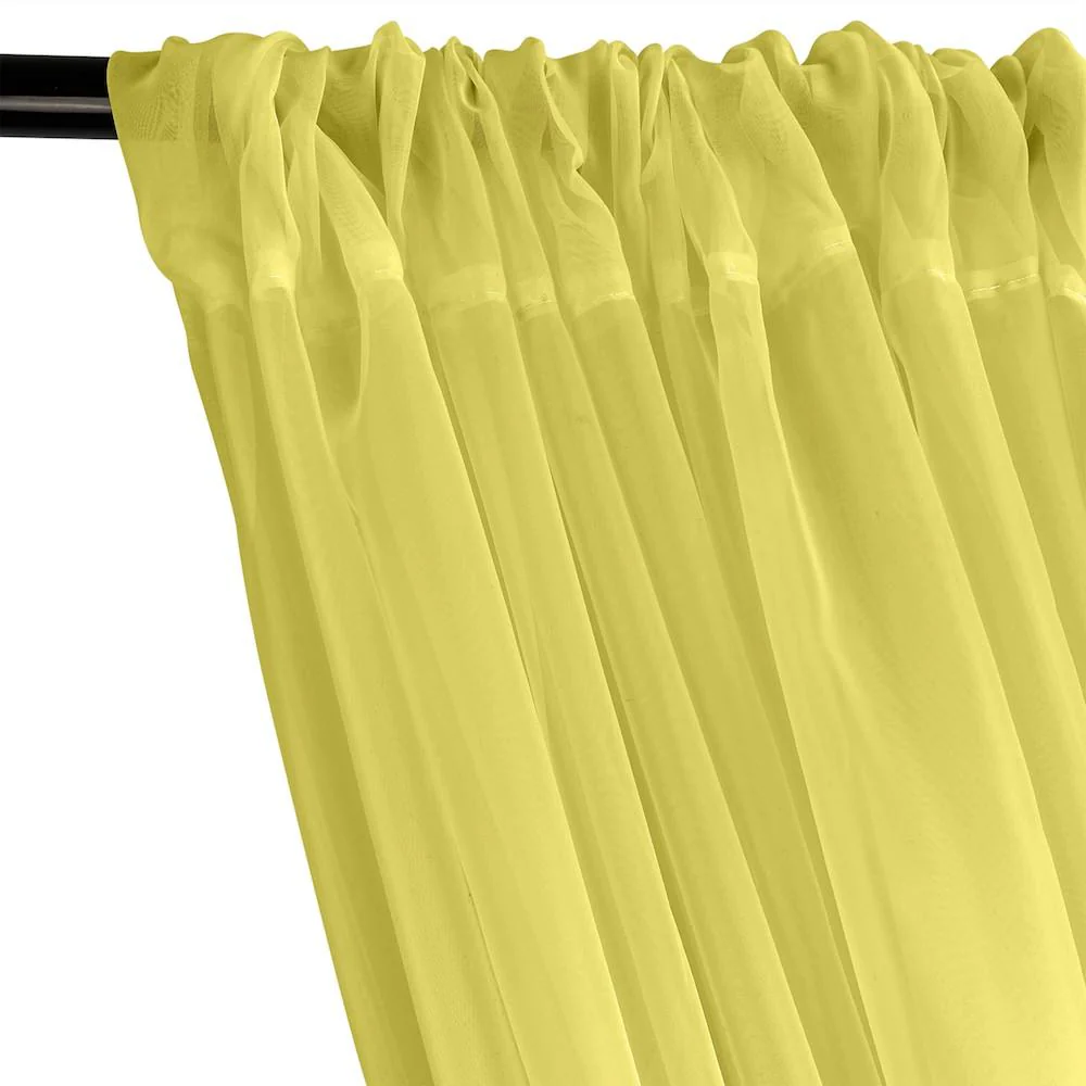 Sheer Voile Rod Pocket Curtains - Lemon - Image 2