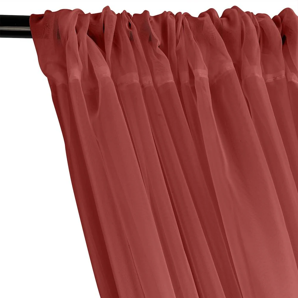 Sheer Voile Rod Pocket Curtains - Wine - Image 2