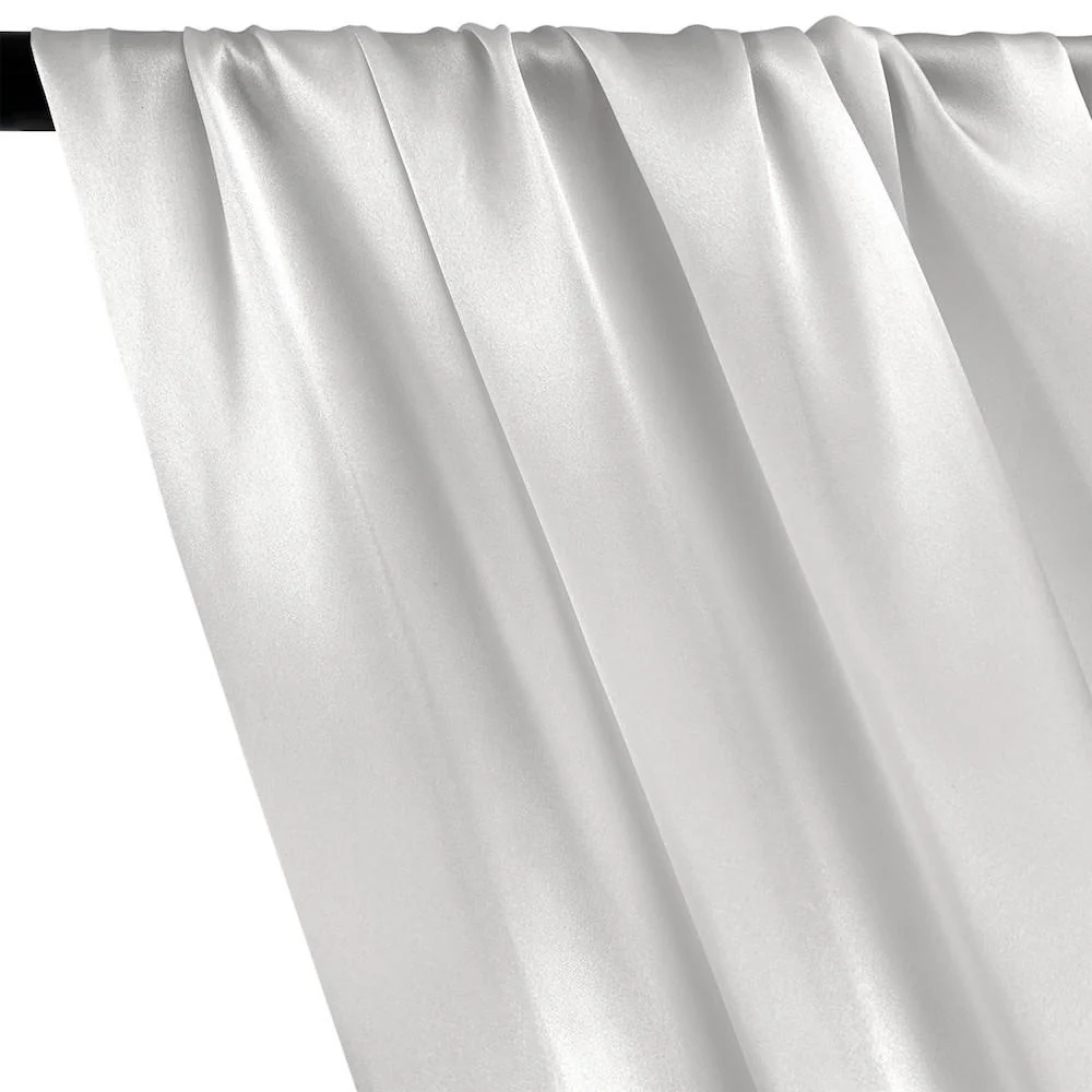 Silk Charmeuse Rod Pocket Curtains (All Colors Available) - White - Image 2