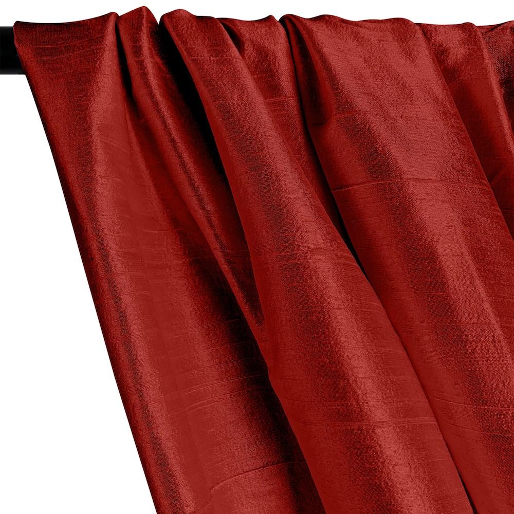 Silk Dupioni (54 Inch) Rod Pocket Curtains -  Ruby Red - Image 2