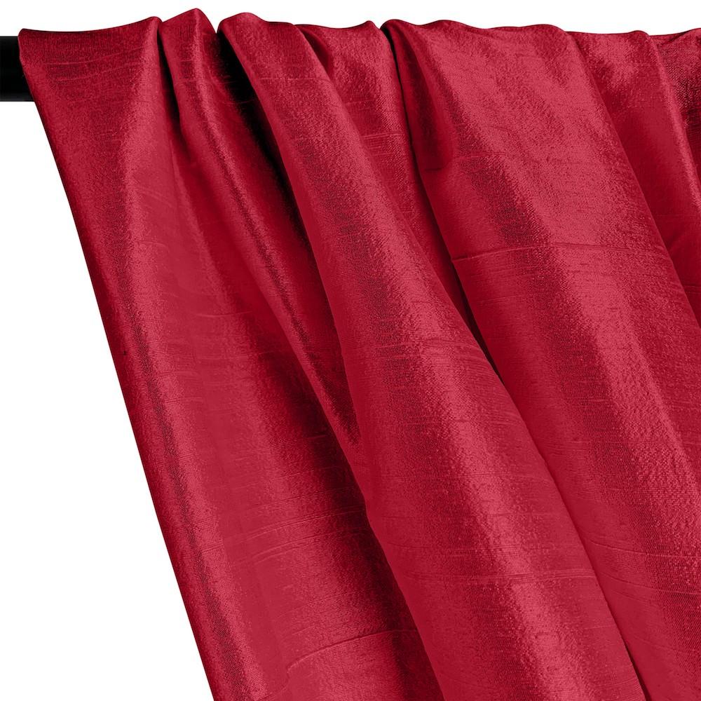 Silk Dupioni (54 Inch) Rod Pocket Curtains - Wine - Image 2