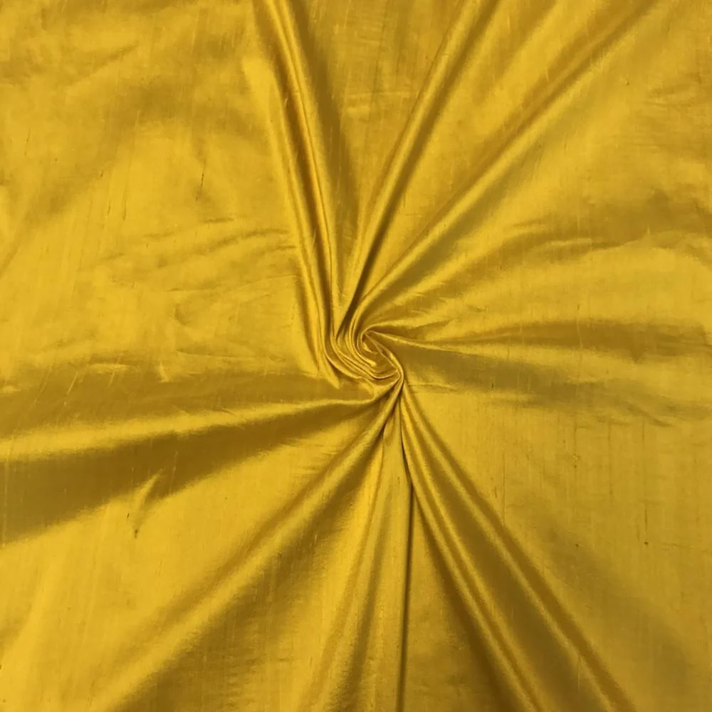 Silk Dupioni (54 Inch) Rod Pocket Curtains - Yellow - Image 3