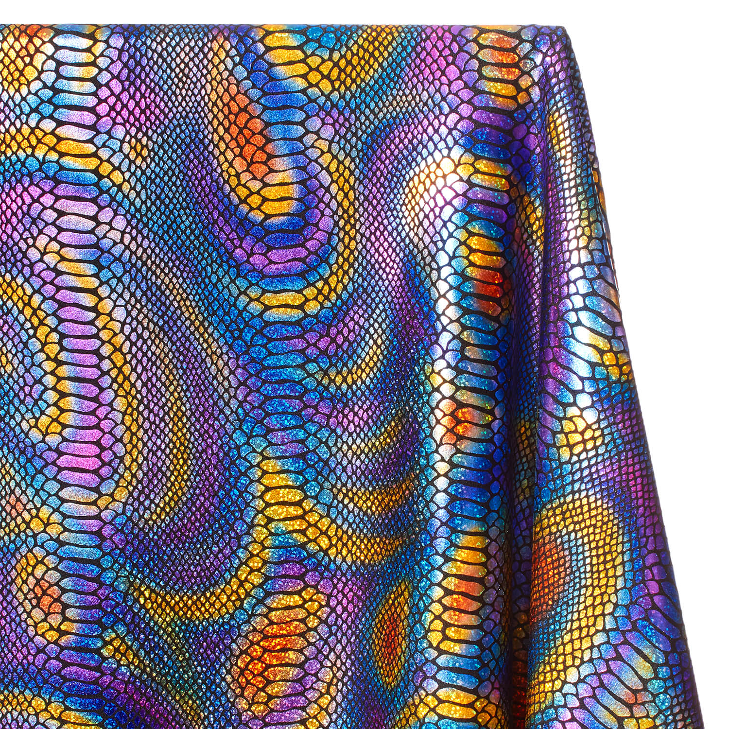 Snake Scale Hologram Tricot Foil Fabric - Image 39