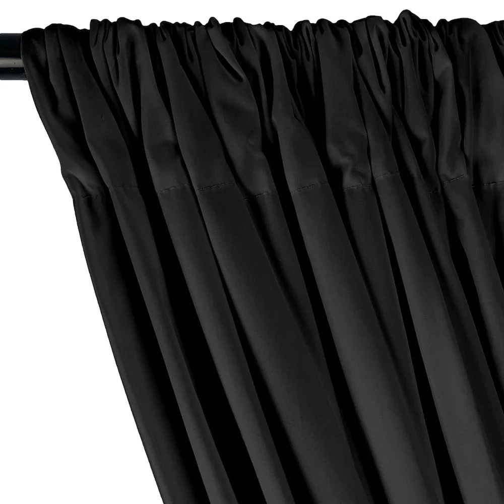Stretch Broadcloth Rod Pocket Curtains - Black - Image 2