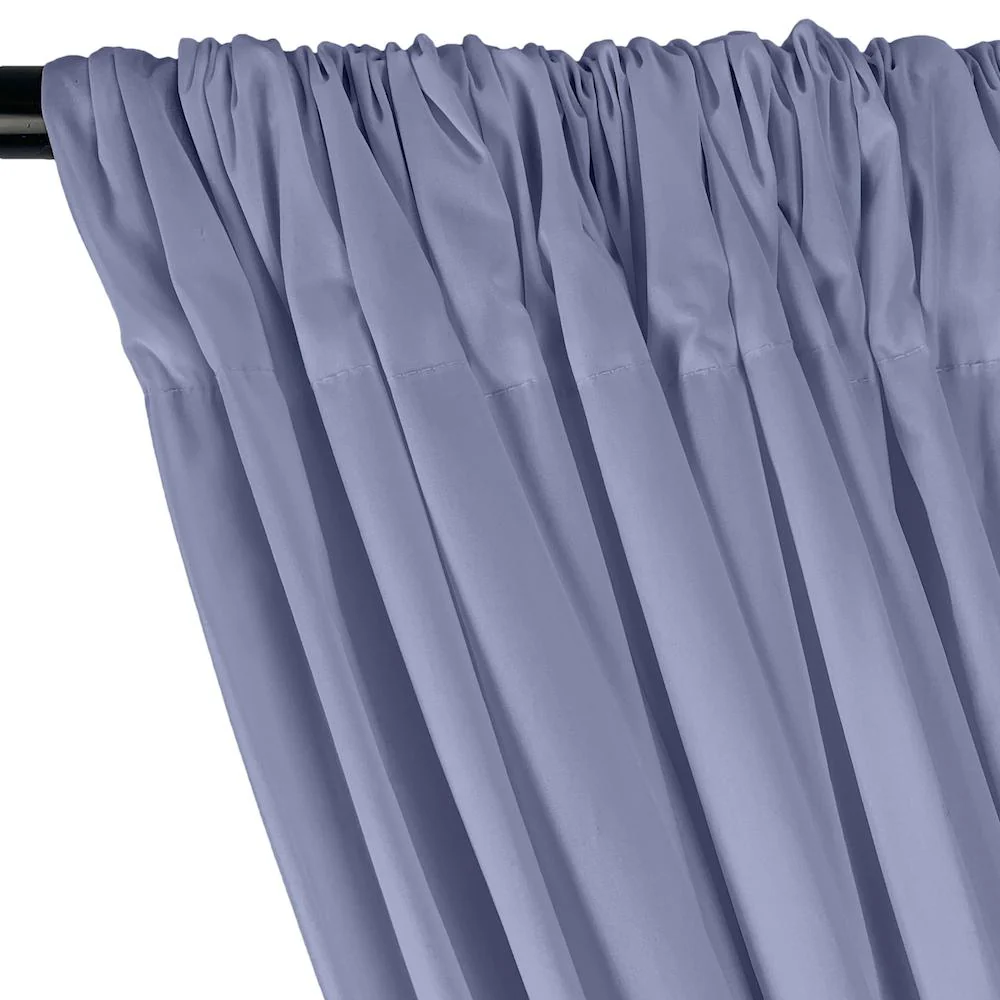 Stretch Broadcloth Rod Pocket Curtains - Blue - Image 2
