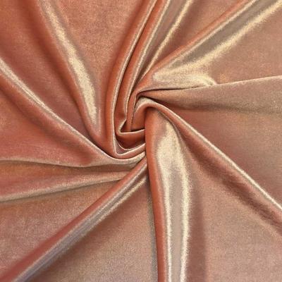 Stretch Velvet Rod Pocket Curtains - Peach - Image 3