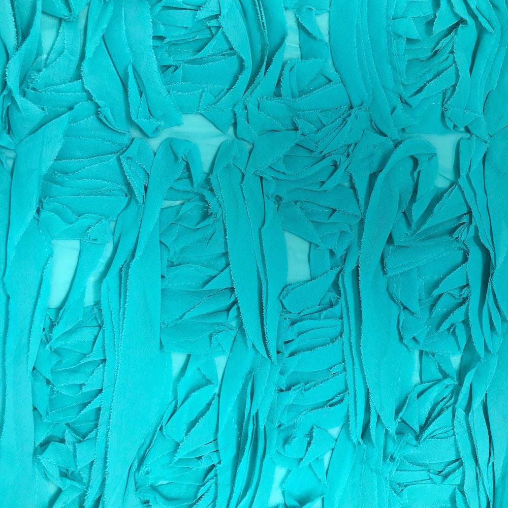 Striped Ruffle Chiffon Embroidery - Image 7