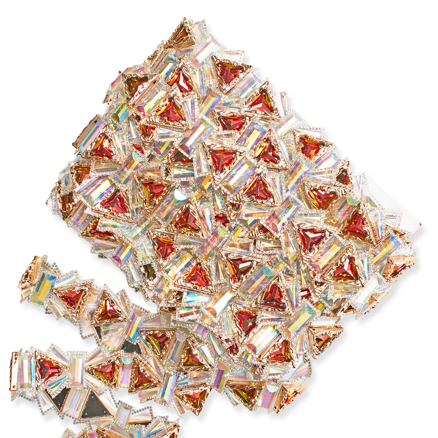Triangular Resin Rhinestone Iron On Trim - Image 2