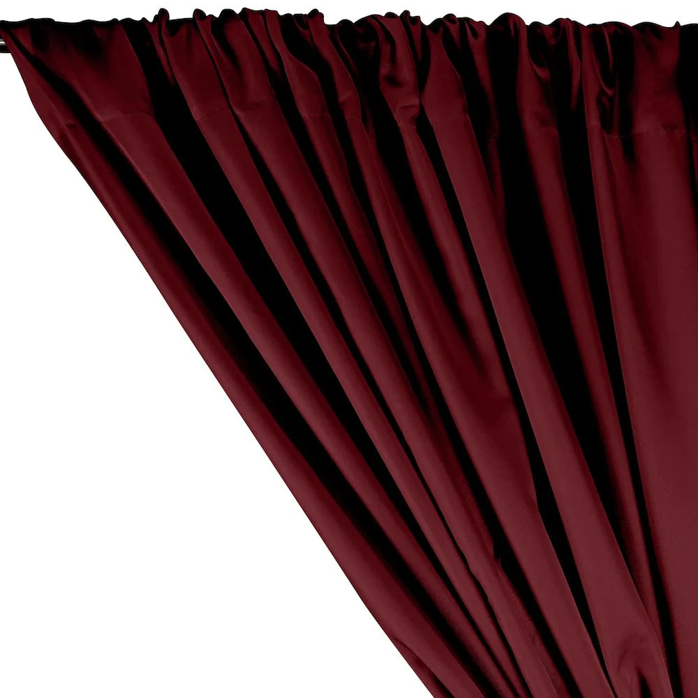 Polyester Twill Rod Pocket Curtains - Wine - Image 2