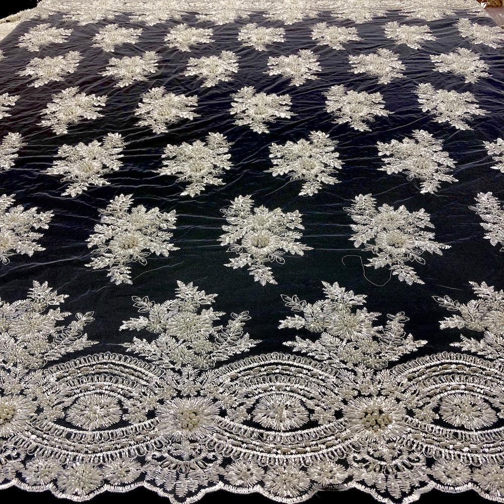 Viburnum Bridal Lace Beaded Fabric - Image 13