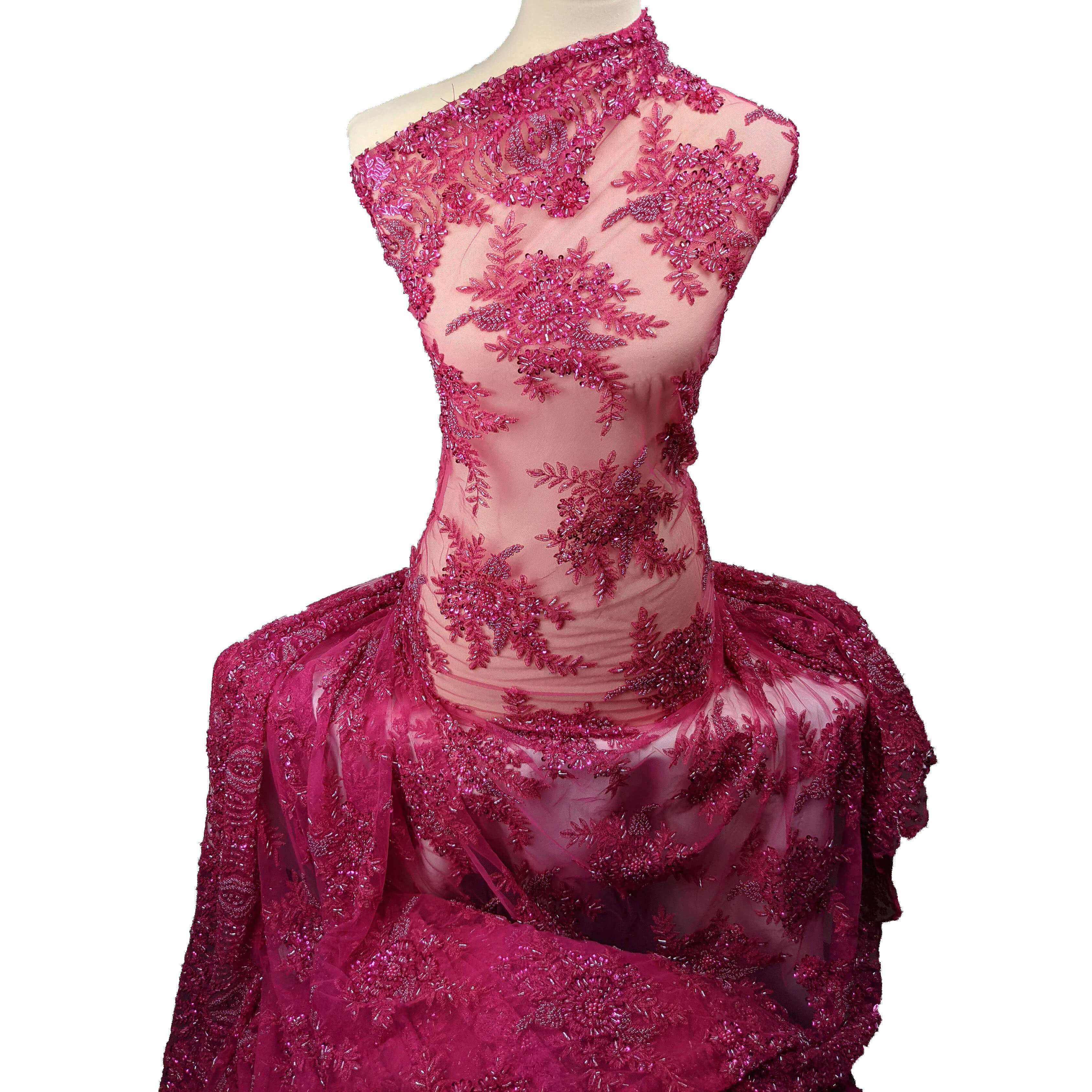 Viburnum Bridal Lace Beaded Fabric - Image 64