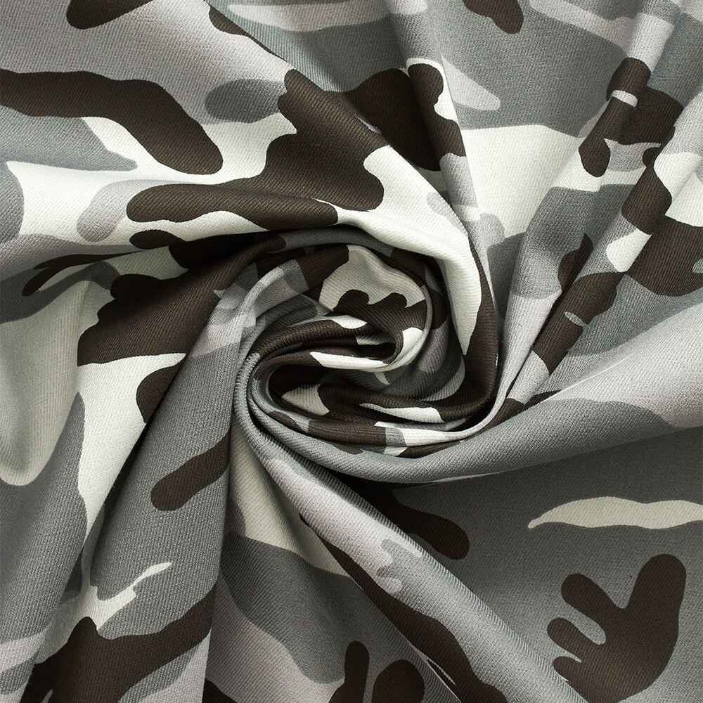 Woodland Camo Print Stretch Twill - Image 7