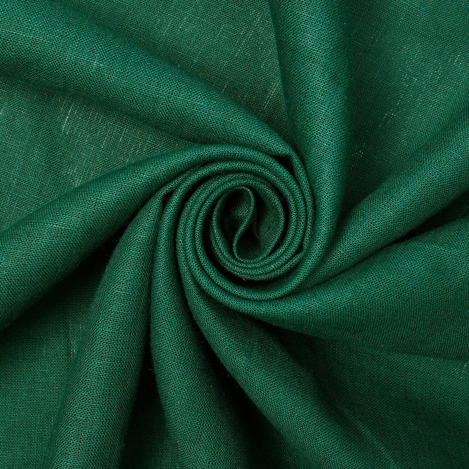 Yorkshire Natural Linen Rod Pocket Curtains - Hunter Green - Image 3