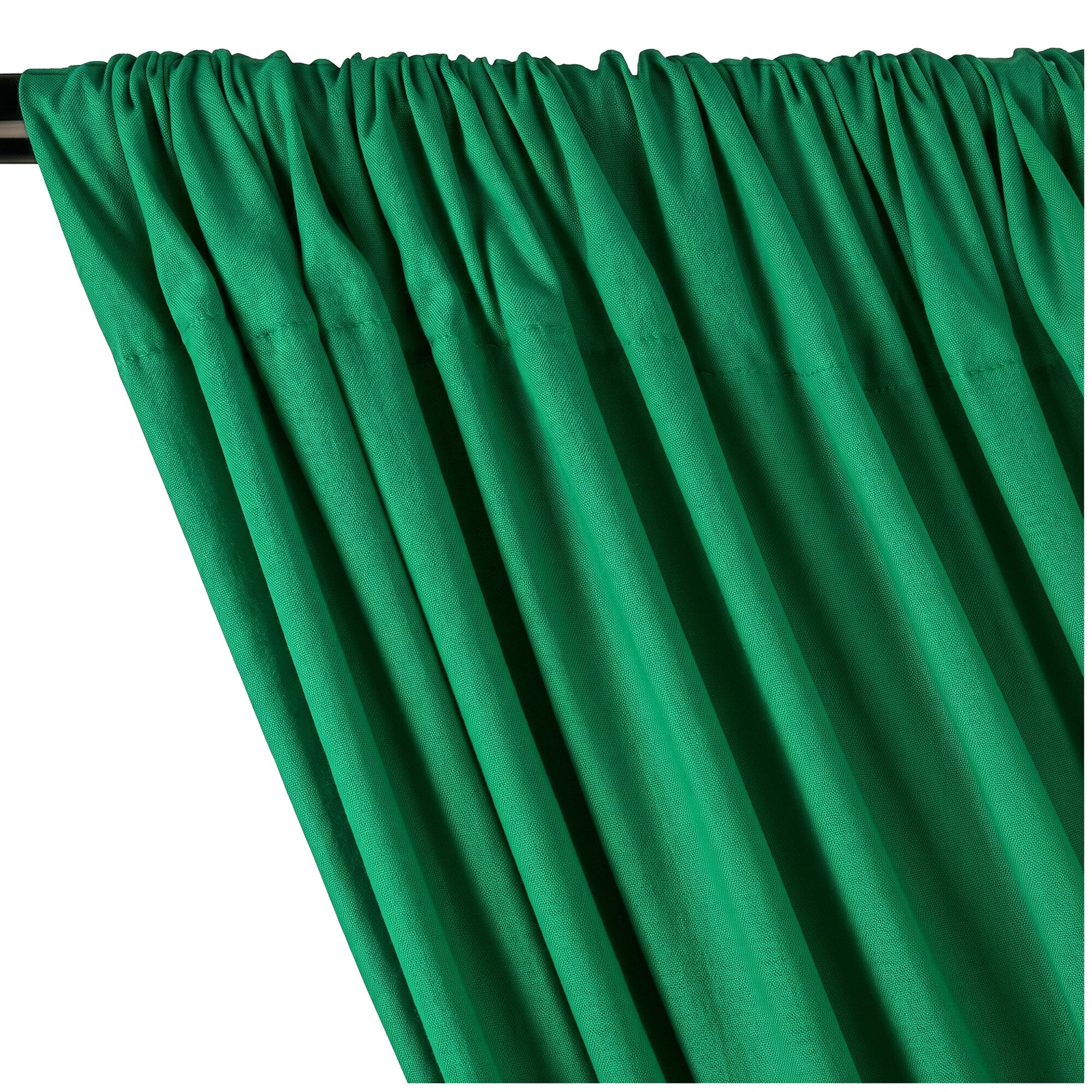 Yorkshire Natural Linen Rod Pocket Curtains - Kelly Green - Image 2
