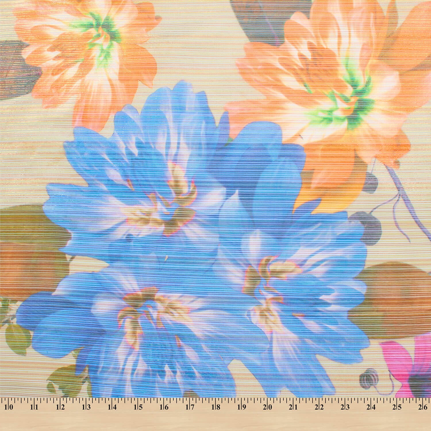 Zari Metallic Chiffon Jacquard - Hibiscus Print - Image 7