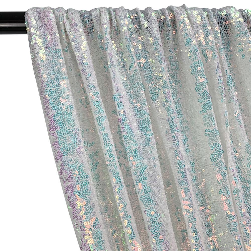 Zigzag Micro Sequins Starlight Rod Pocket Curtains - Hologram White - Image 2